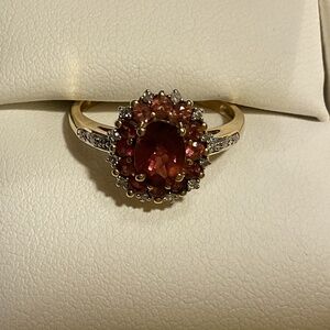 Rubellite & Diamond Accent Ring